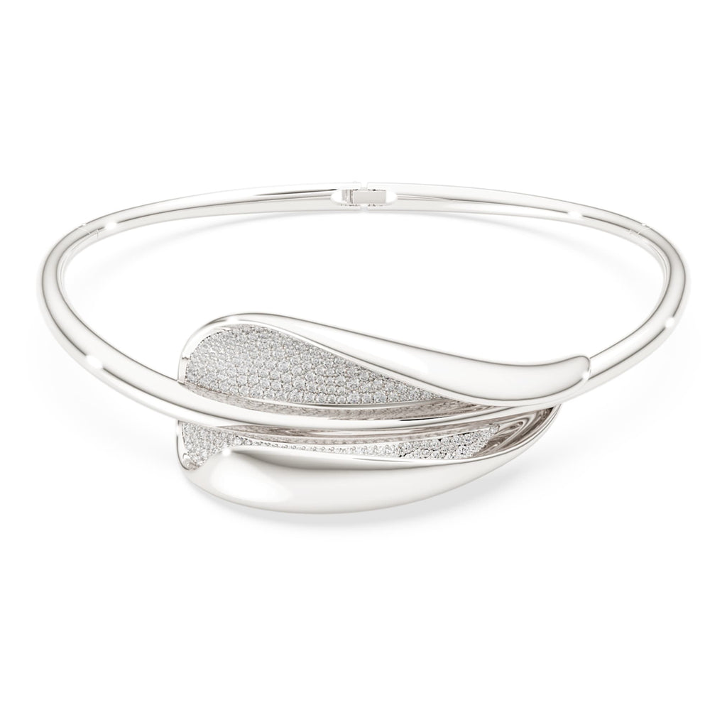 Swarovski Classica choker Statement, Round cut, White, Sterling silver