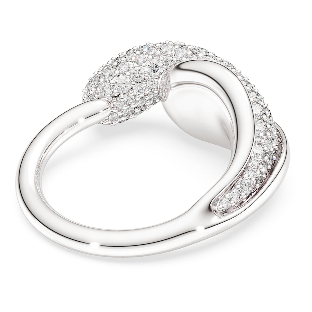 Swarovski Classica cocktail ring Round cut, White, Sterling silver