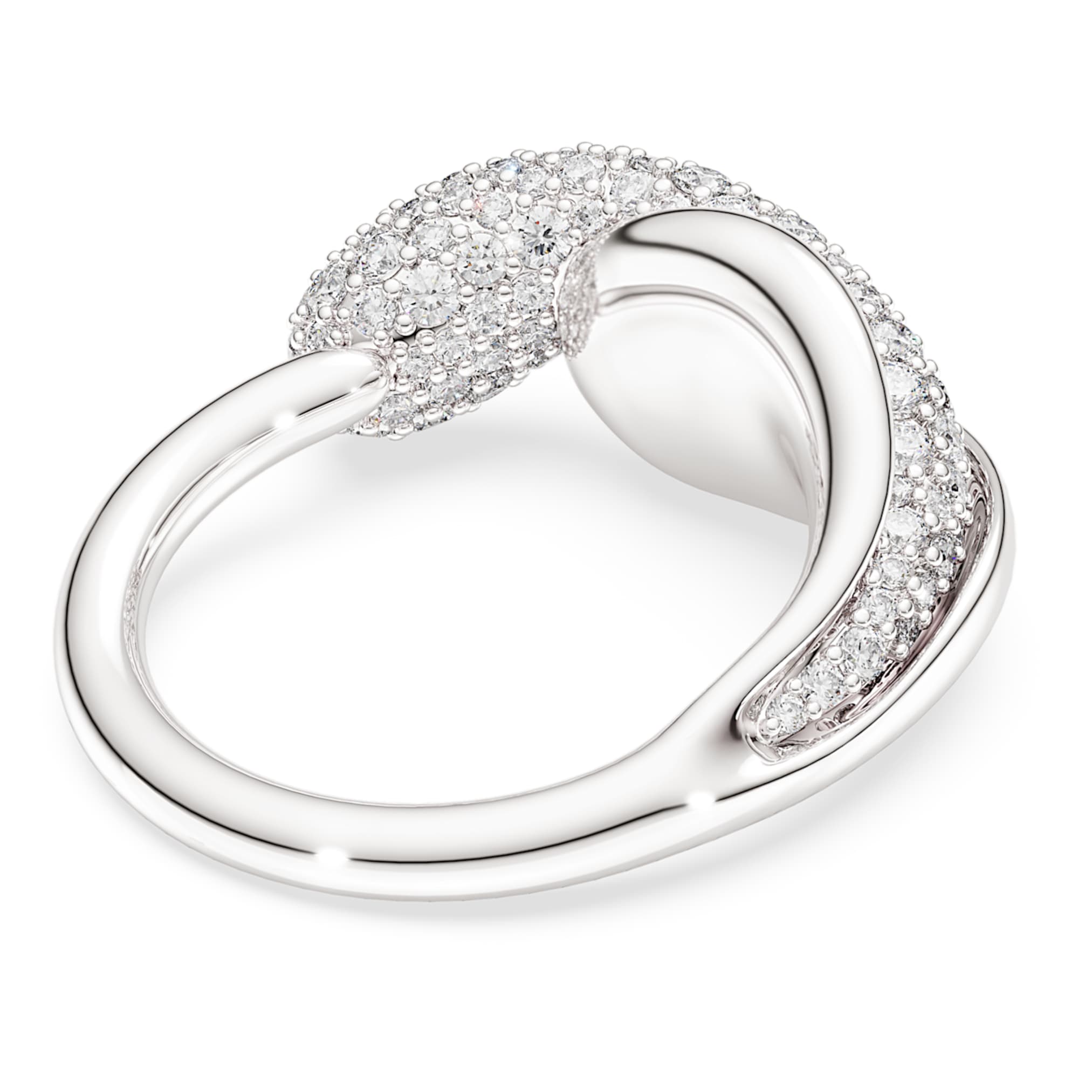 Swarovski Classica cocktail ring Round cut, White, Sterling silver