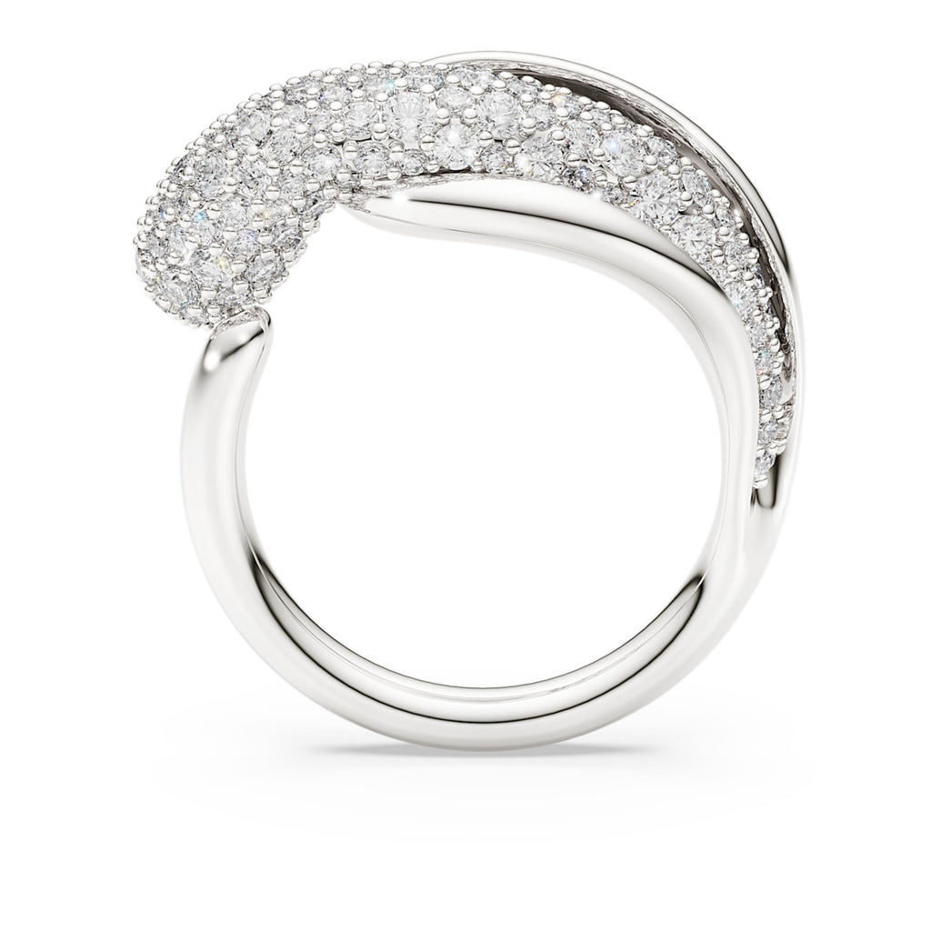 Swarovski Classica cocktail ring Round cut, White, Sterling silver