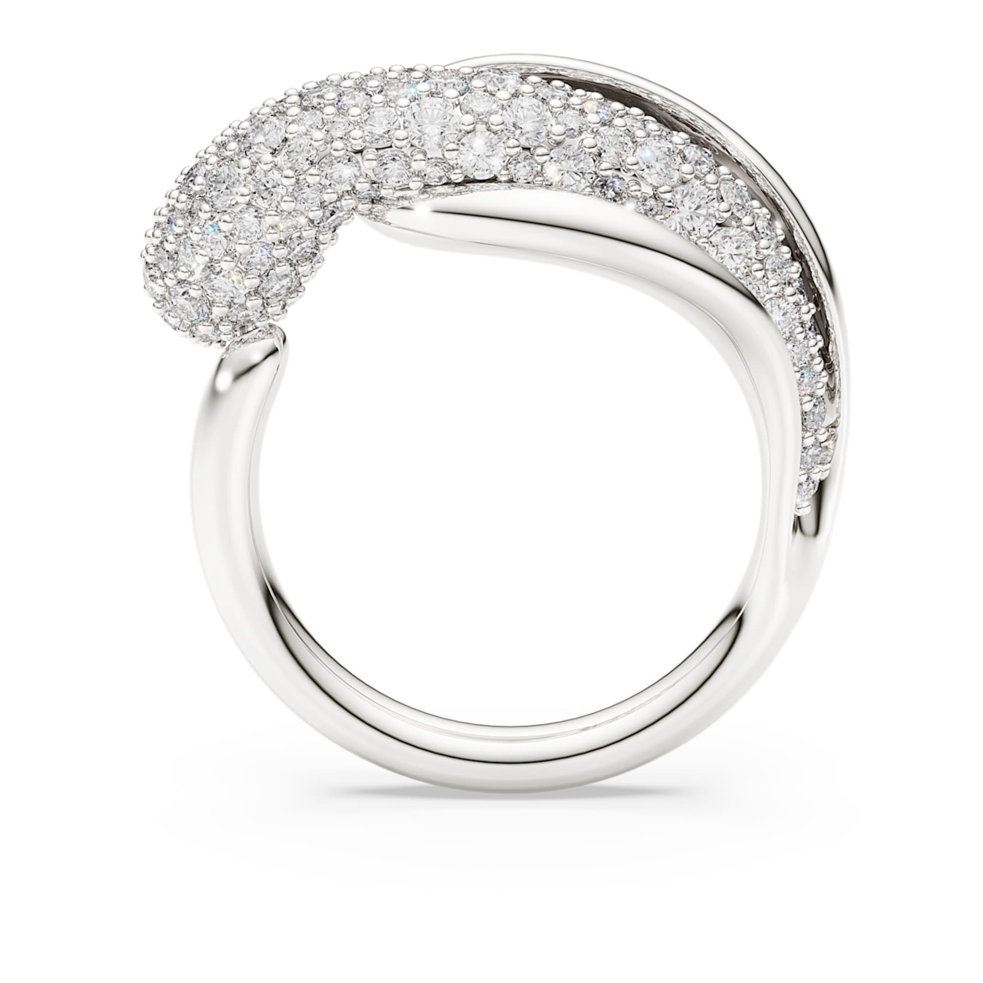 Swarovski Classica cocktail ring Round cut, White, Sterling silver