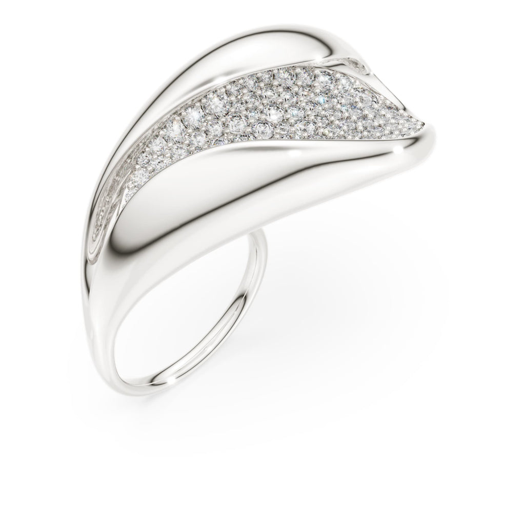 Swarovski Classica cocktail ring Statement, Round cut, White, Sterling silver