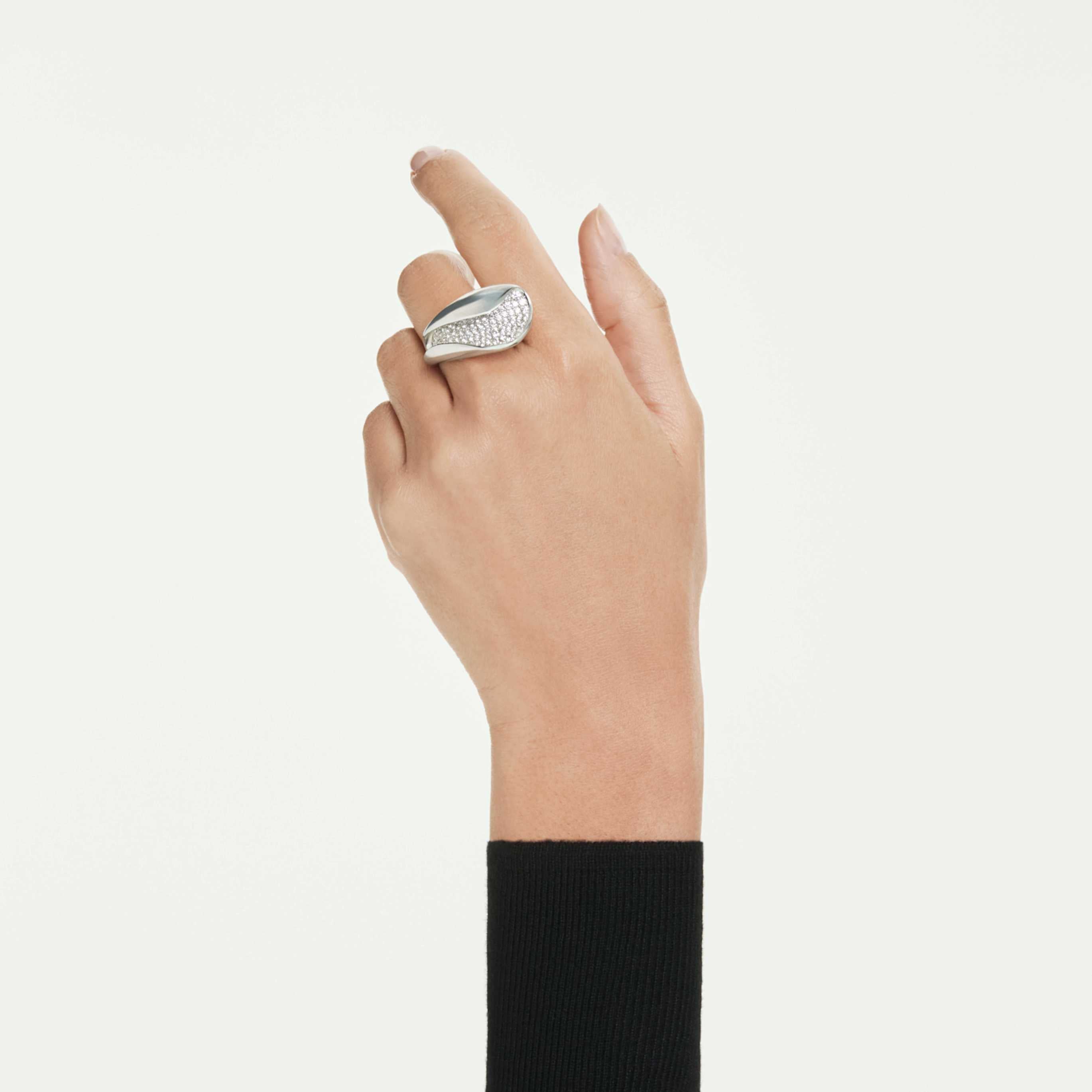 Swarovski Classica cocktail ring Statement, Round cut, White, Sterling silver