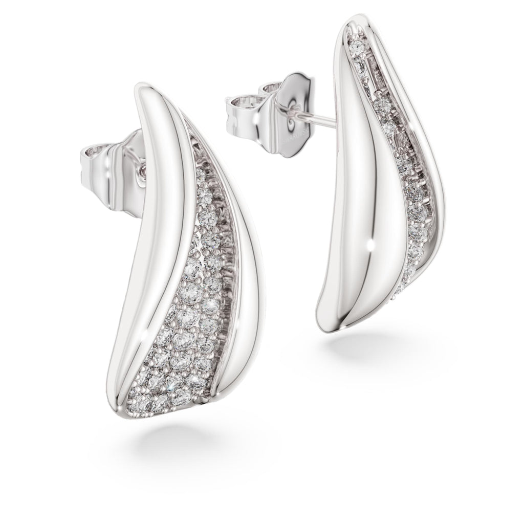Swarovski Classica drop earrings Round cut, White, Sterling silver