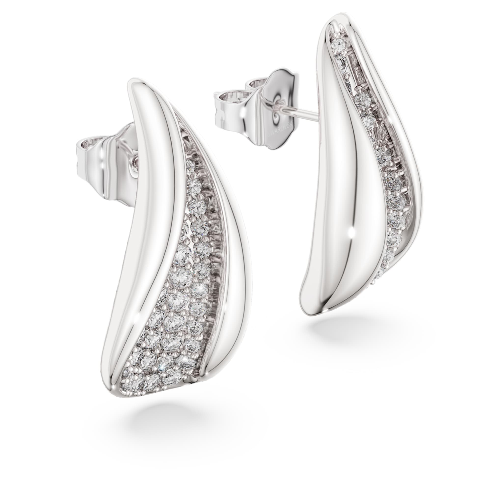Swarovski Classica drop earrings Round cut, White, Sterling silver