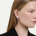 Swarovski Classica drop earrings Round cut, White, Sterling silver