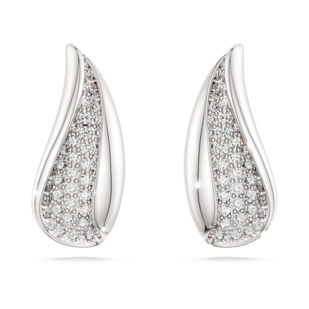 Swarovski Classica drop earrings Round cut, White, Sterling silver