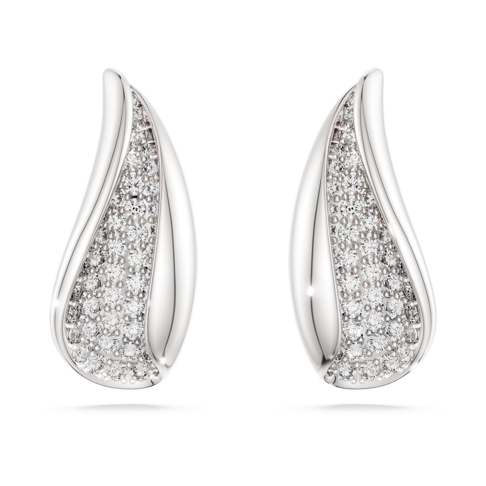 Swarovski Classica drop earrings Round cut, White, Sterling silver
