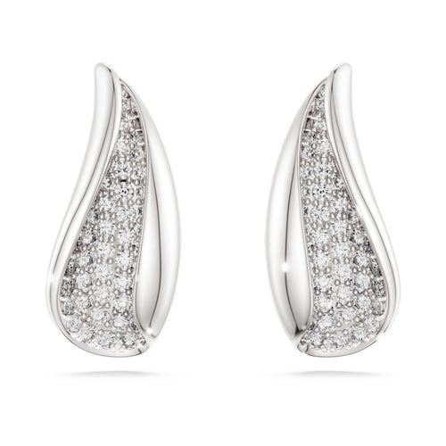 Swarovski Classica drop earrings Round cut, White, Sterling silver