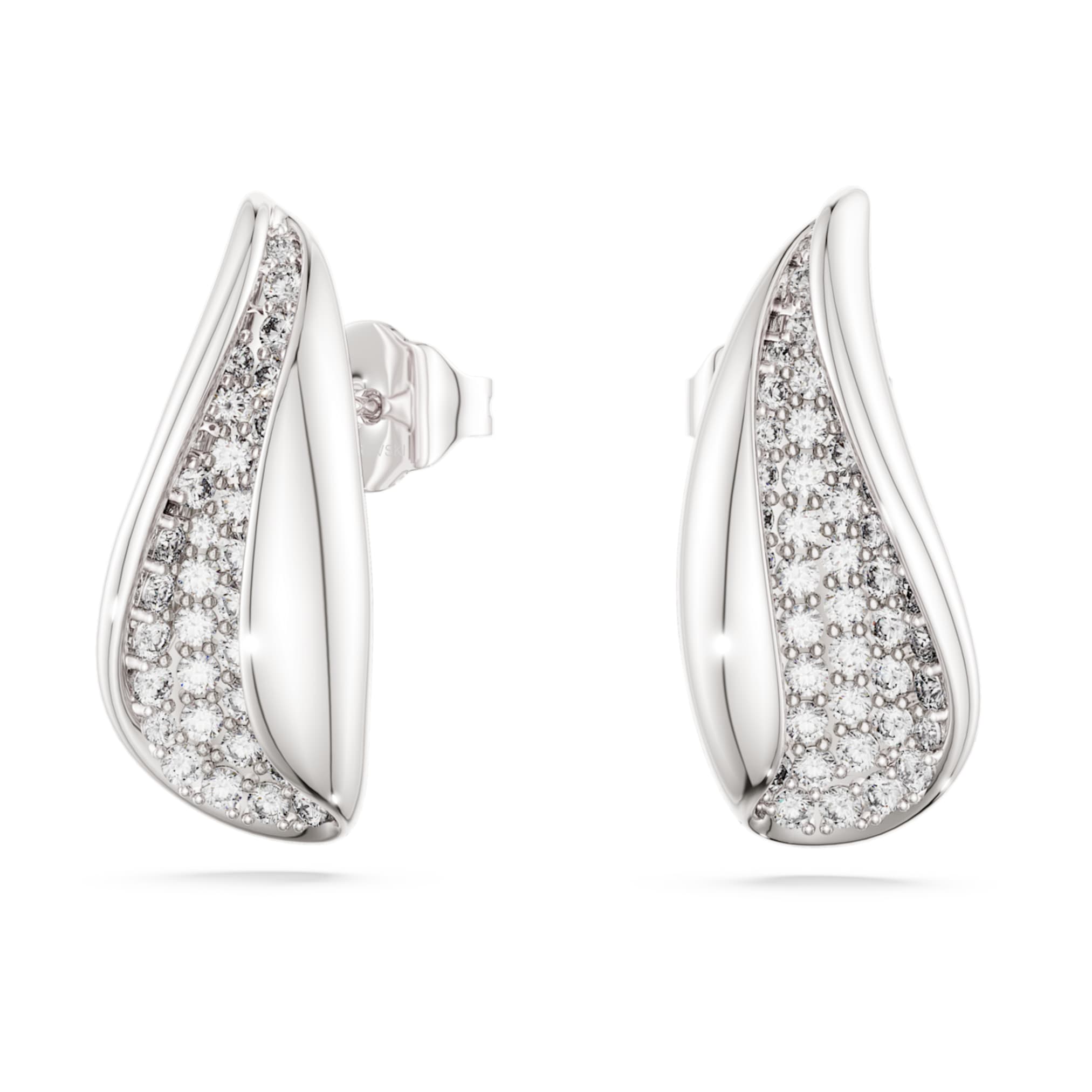 Swarovski Classica drop earrings Round cut, White, Sterling silver
