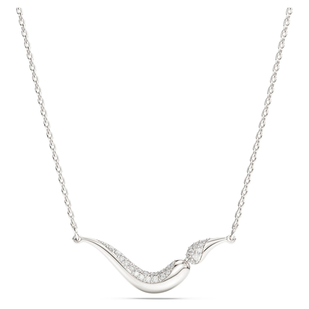 Swarovski Classica necklace Round cut, White, Sterling silver