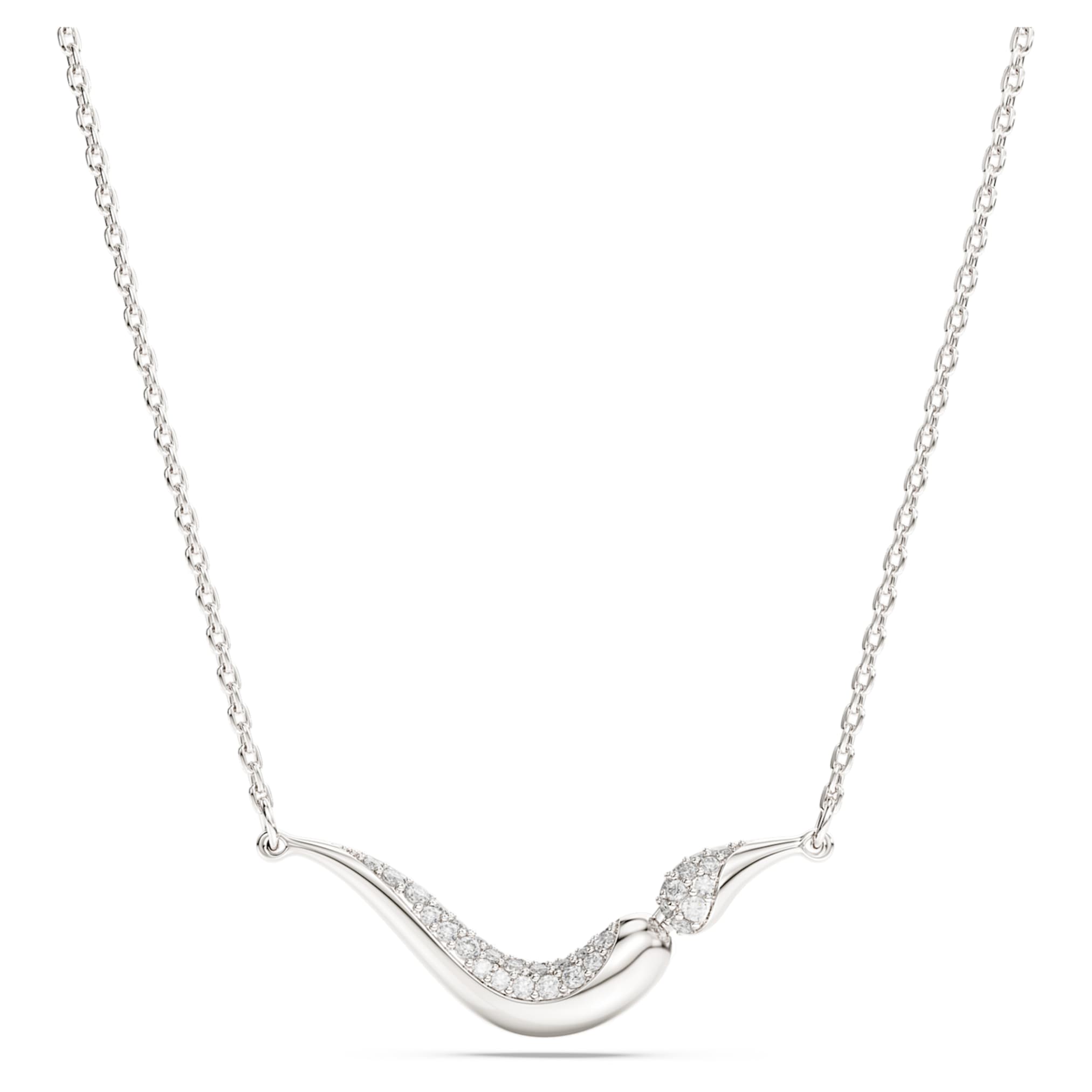 Swarovski Classica necklace Round cut, White, Sterling silver