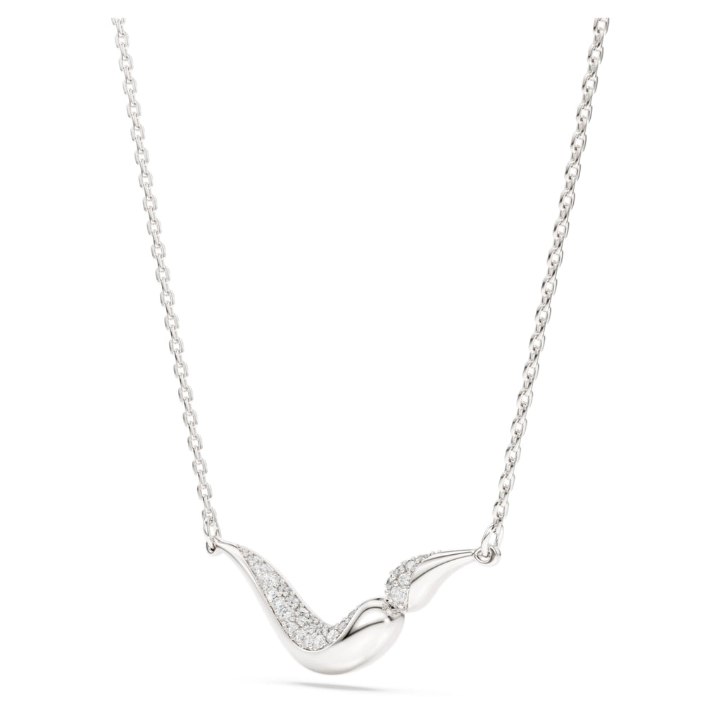 Swarovski Classica necklace Round cut, White, Sterling silver
