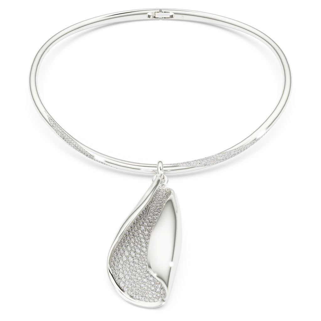 Swarovski Classica necklace Statement, Round cut, White, Sterling silver