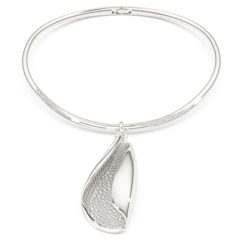 Swarovski Classica necklace Statement, Round cut, White, Sterling silver