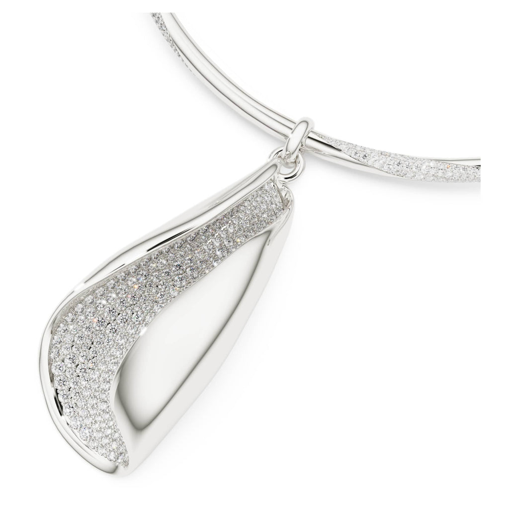Swarovski Classica necklace Statement, Round cut, White, Sterling silver