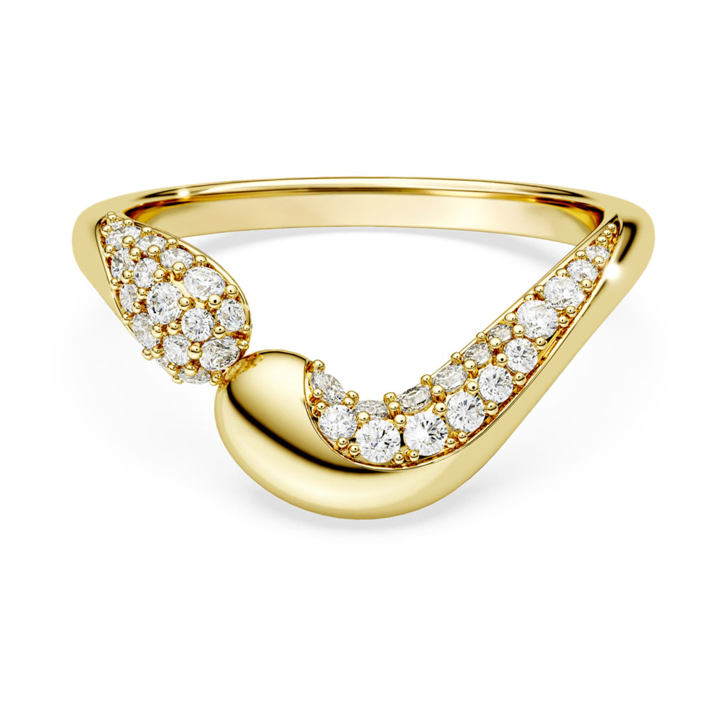 Swarovski Classica open ring Round cut, White, Sterling silver, 18K gold finish
