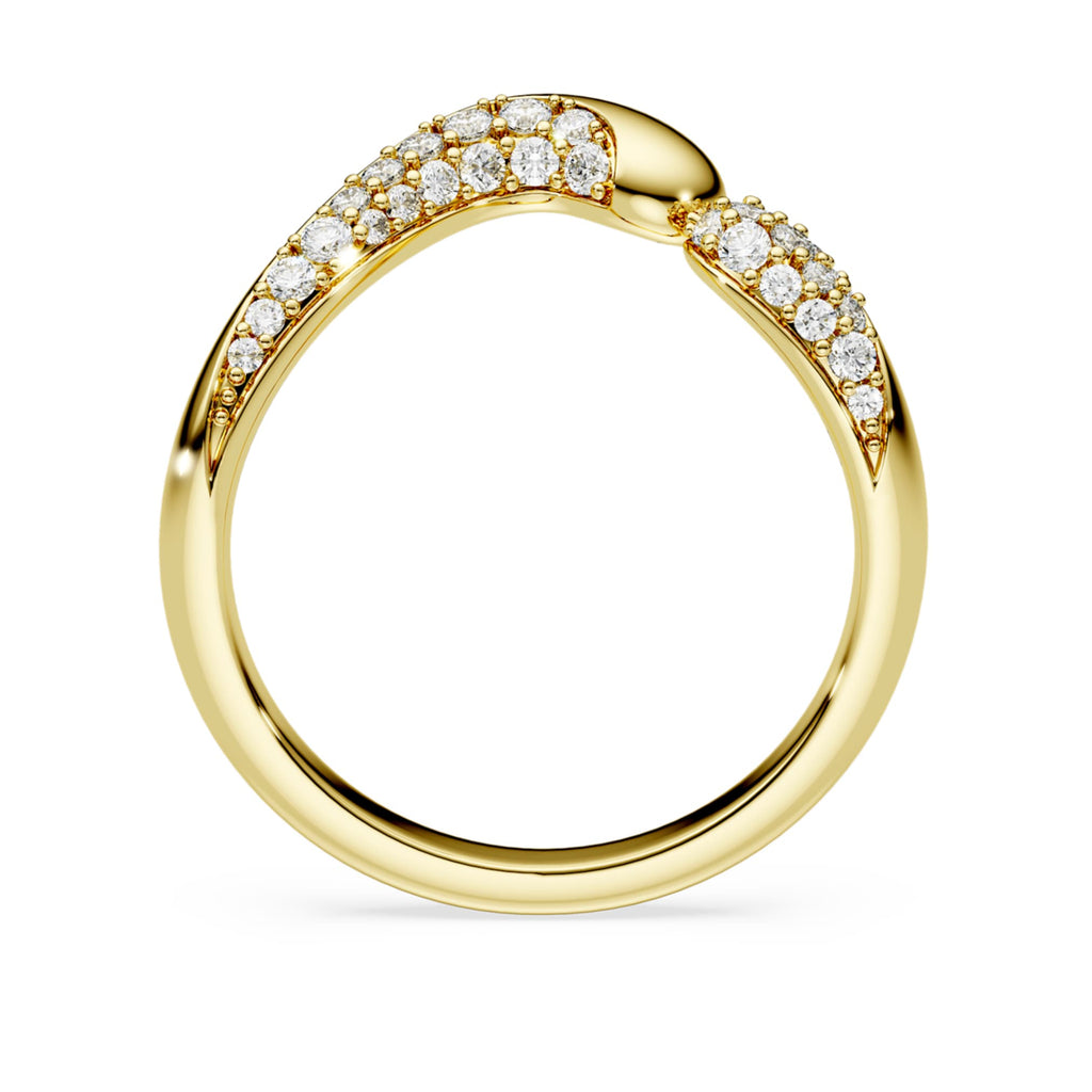 Swarovski Classica open ring Round cut, White, Sterling silver, 18K gold finish