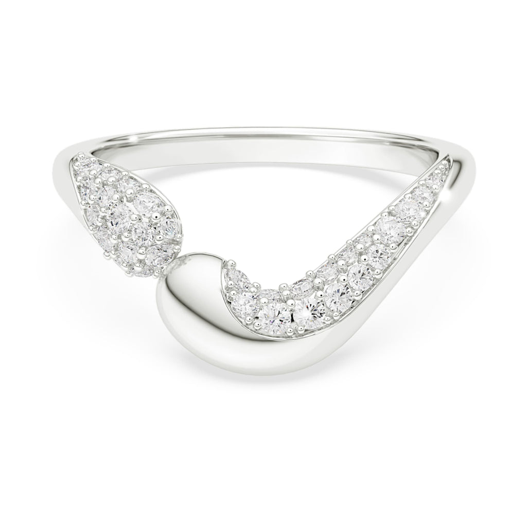 Swarovski Classica open ring Round cut, White, Sterling silver