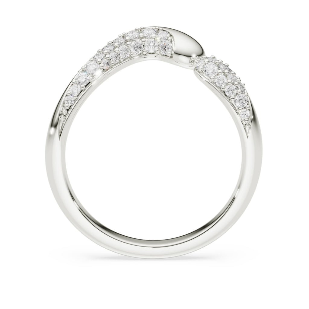 Swarovski Classica open ring Round cut, White, Sterling silver