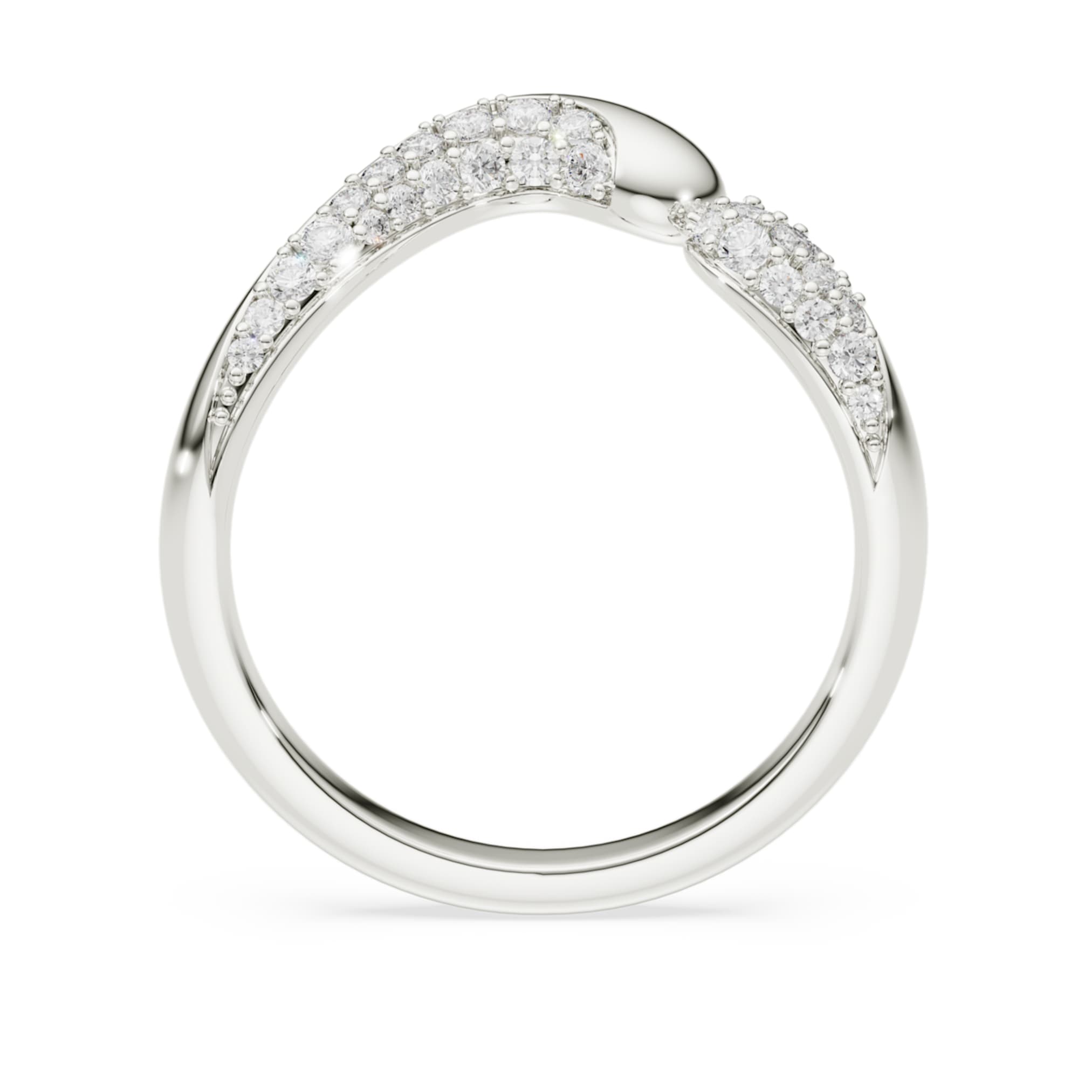 Swarovski Classica open ring Round cut, White, Sterling silver