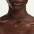 Swarovski Classica pendant Round cut, Interlocking, White, Sterling silver