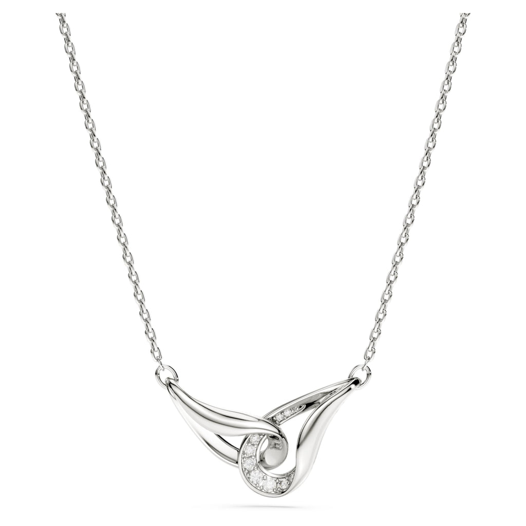 Swarovski Classica pendant Round cut, Interlocking, White, Sterling silver
