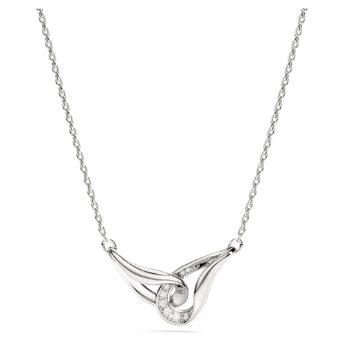 Swarovski Classica pendant Round cut, Interlocking, White, Sterling silver