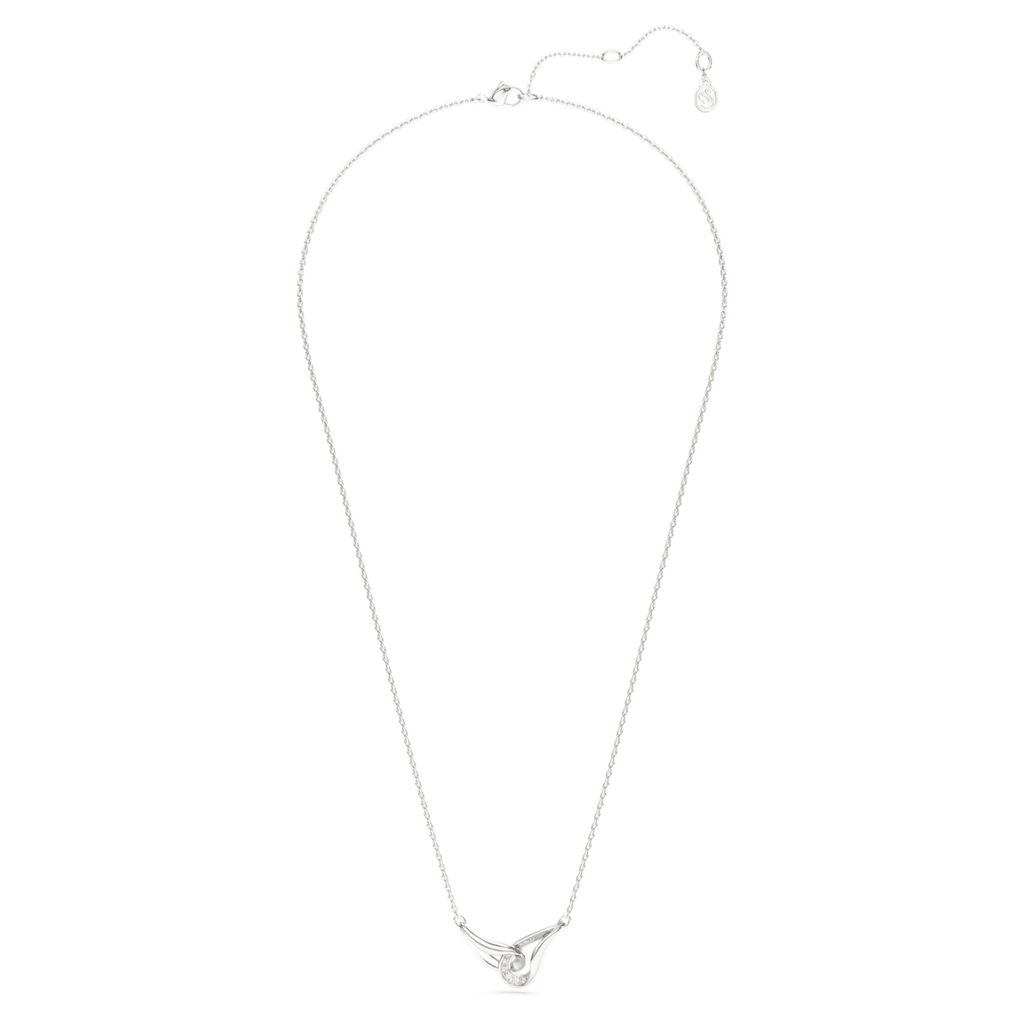 Swarovski Classica pendant Round cut, Interlocking, White, Sterling silver