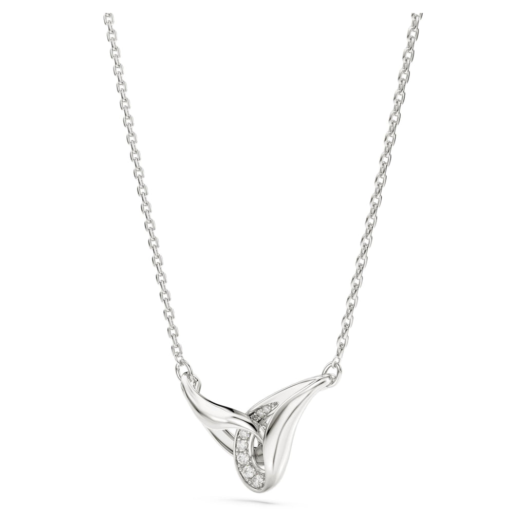 Swarovski Classica pendant Round cut, Interlocking, White, Sterling silver