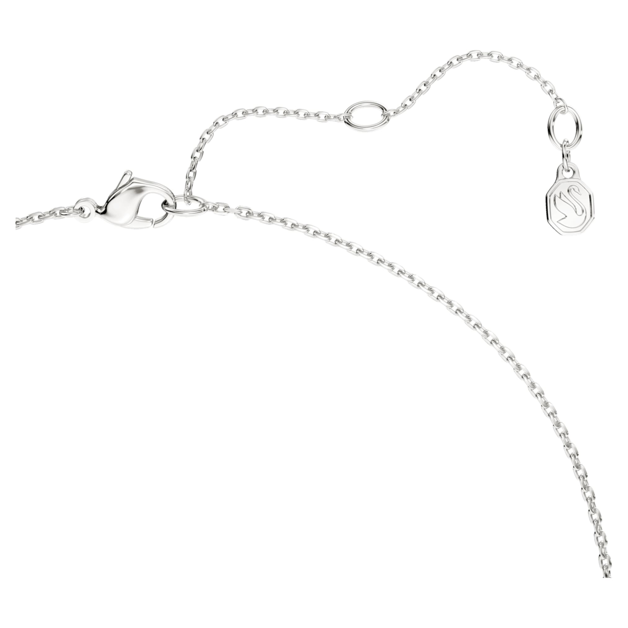 Swarovski Classica pendant Round cut, Interlocking, White, Sterling silver