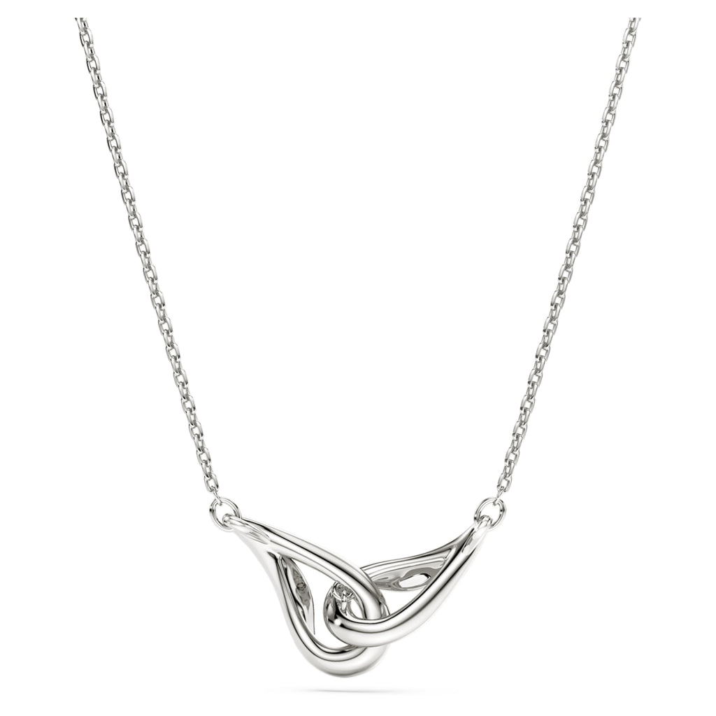 Swarovski Classica pendant Round cut, Interlocking, White, Sterling silver