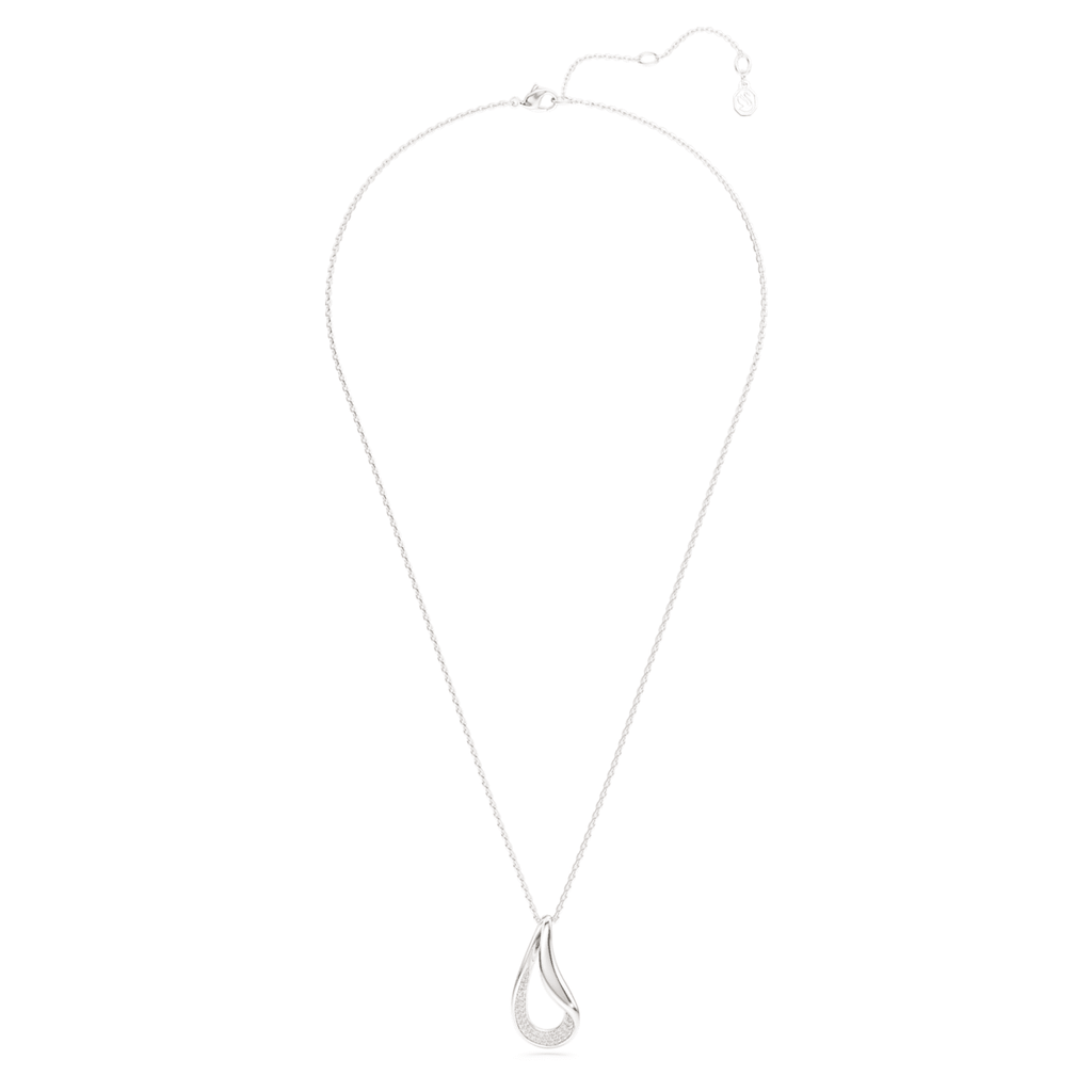 Swarovski Classica pendant Round cut, Long, White, Sterling silver