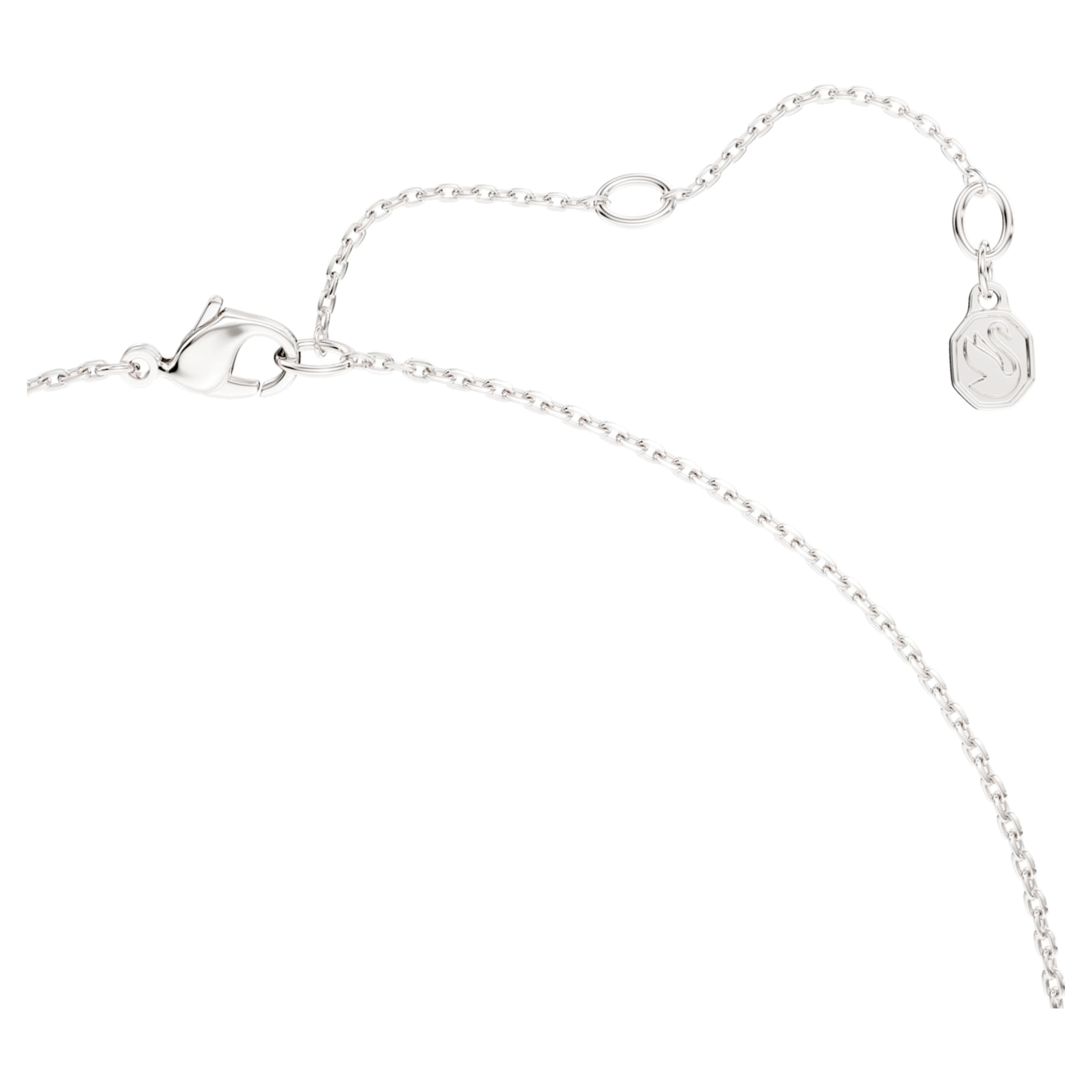 Swarovski Classica pendant Round cut, Long, White, Sterling silver