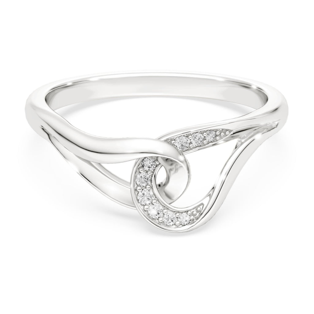 Swarovski Classica ring Round cut, Interlocking, White, Sterling silver
