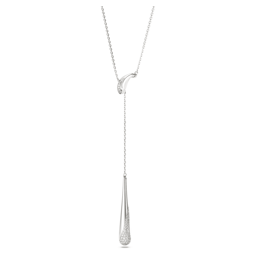 Swarovski Classica Y pendant Round cut, White, Sterling silver