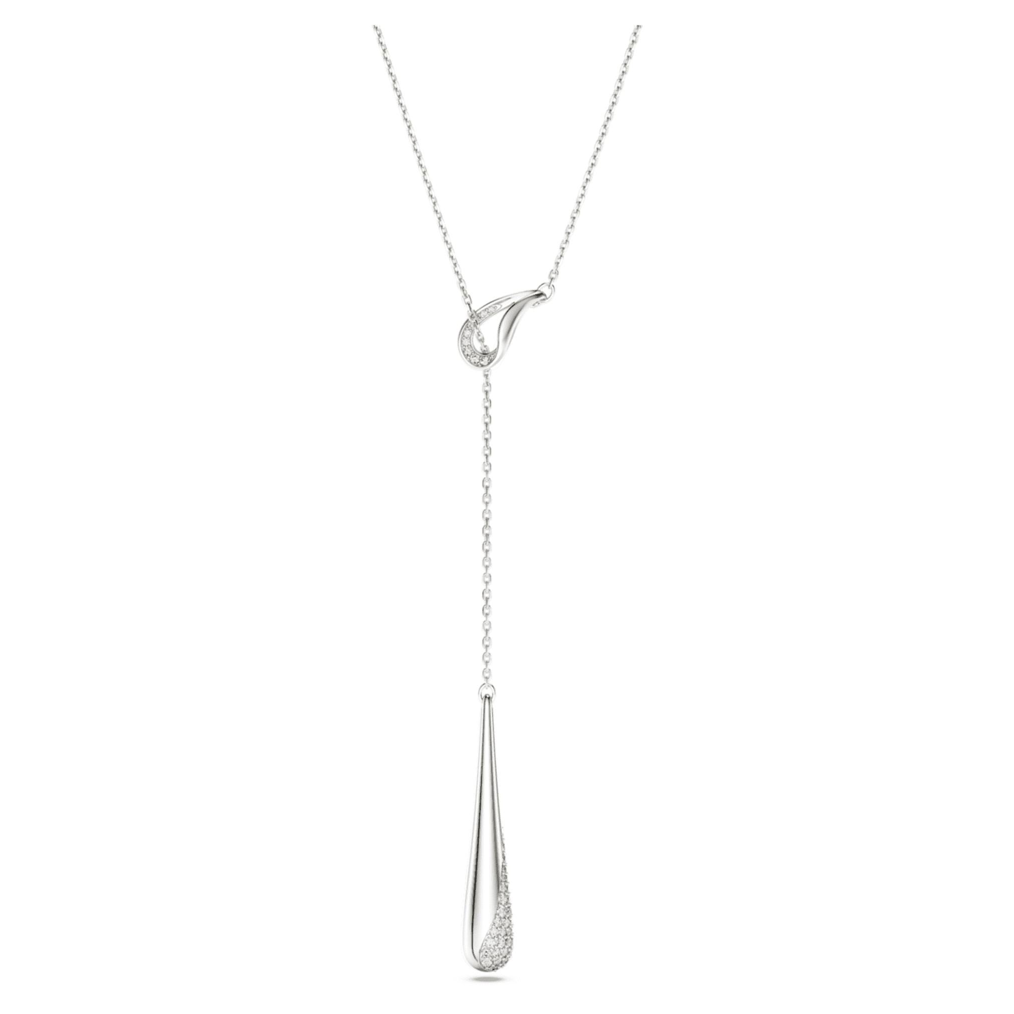 Swarovski Classica Y pendant Round cut, White, Sterling silver