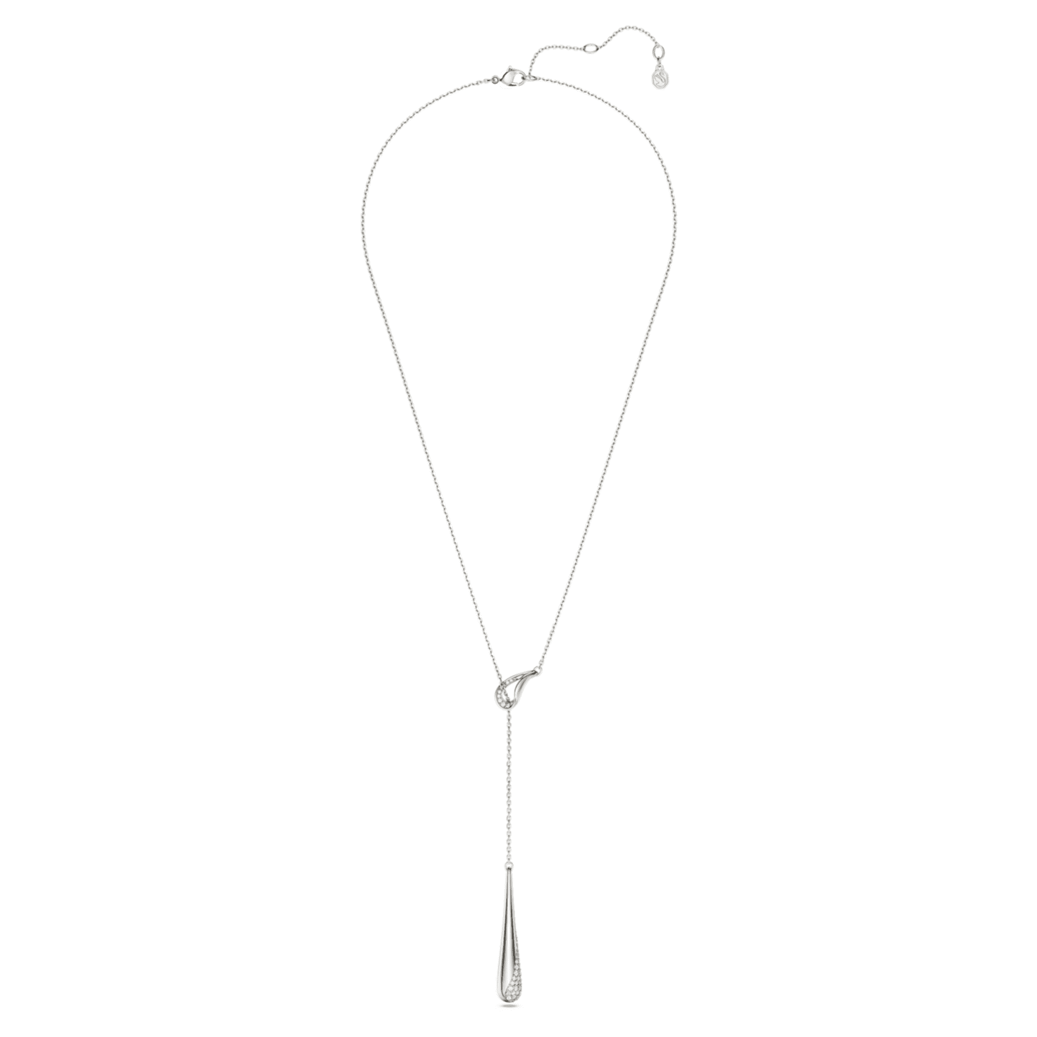 Swarovski Classica Y pendant Round cut, White, Sterling silver