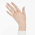 Swarovski Constella bangle Crystal pearl, Round cuts, White, Rhodium plated
