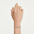 Swarovski Constella bangle Round cut, Dancing stone, White, Rhodium plated