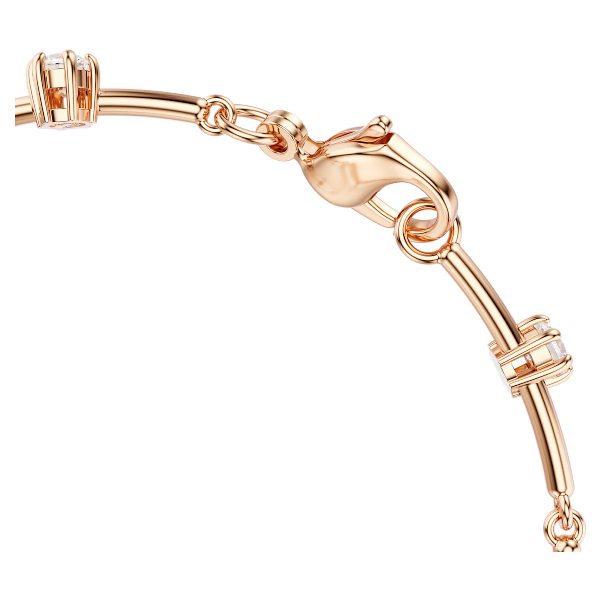 Swarovski Constella bracelet Crystal pearl, Round cuts, White, 18K rose gold finish
