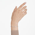 Swarovski Constella bracelet Crystal pearl, Round cuts, White, Rhodium plated