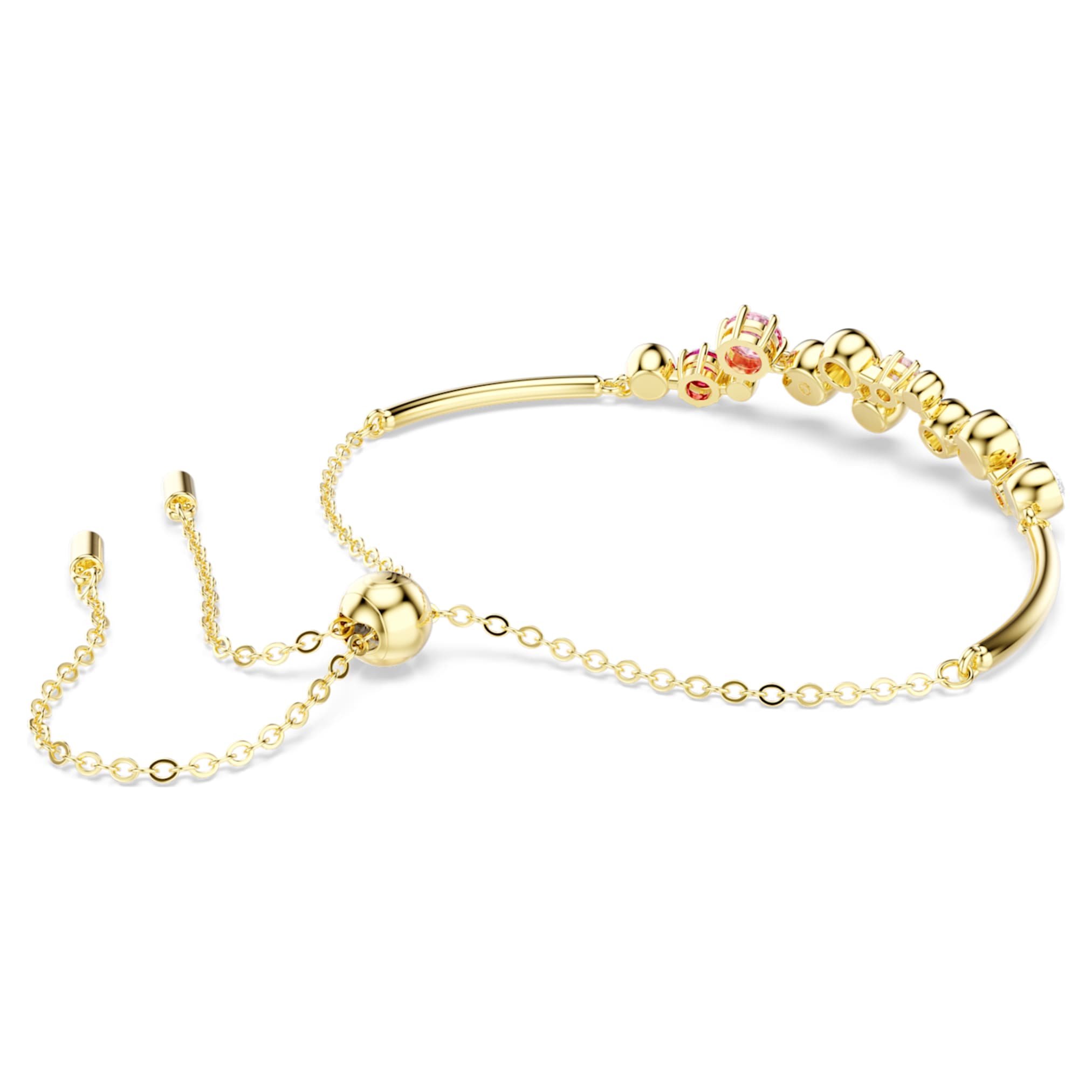Swarovski Constella bracelet Mixed cuts, Multicolored, 18K gold finish