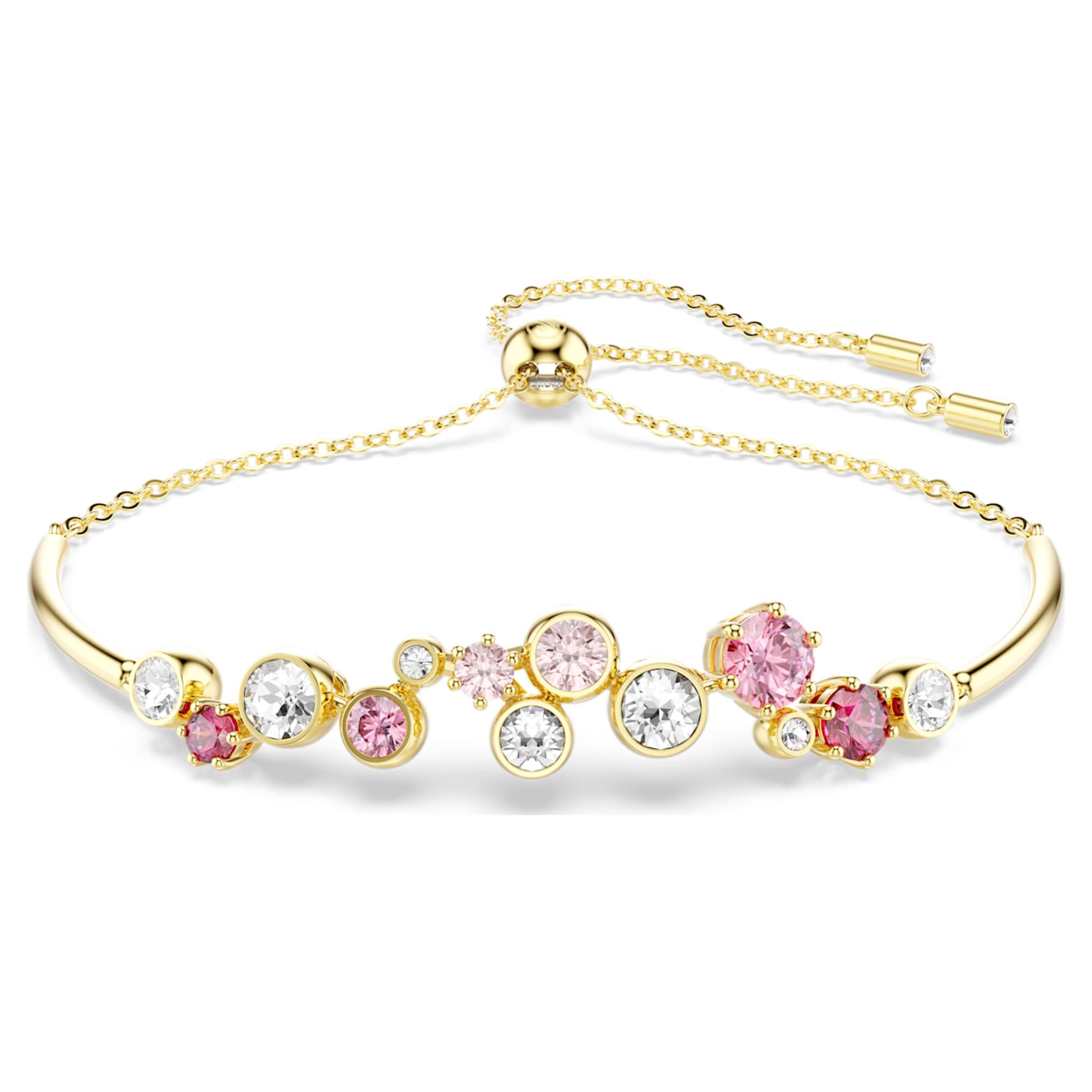 Swarovski Constella bracelet Mixed cuts, Multicolored, 18K gold finish
