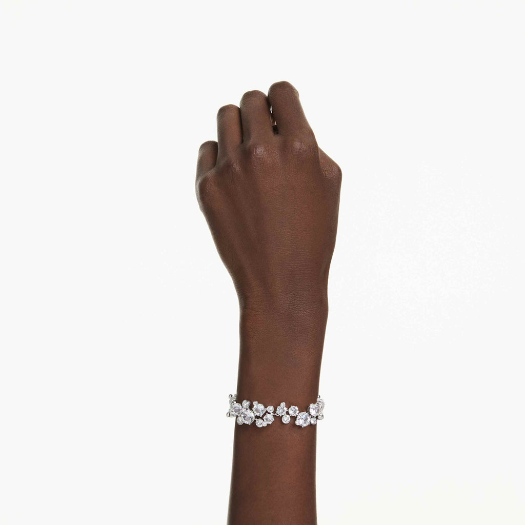 Swarovski Constella bracelet Mixed cuts, White, Rhodium plated