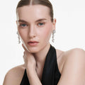 Swarovski Constella drop earrings Mixed cuts, White, Rhodium plated