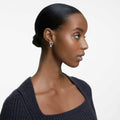 Swarovski Constella hoop earrings Round cut, White, Rhodium plated