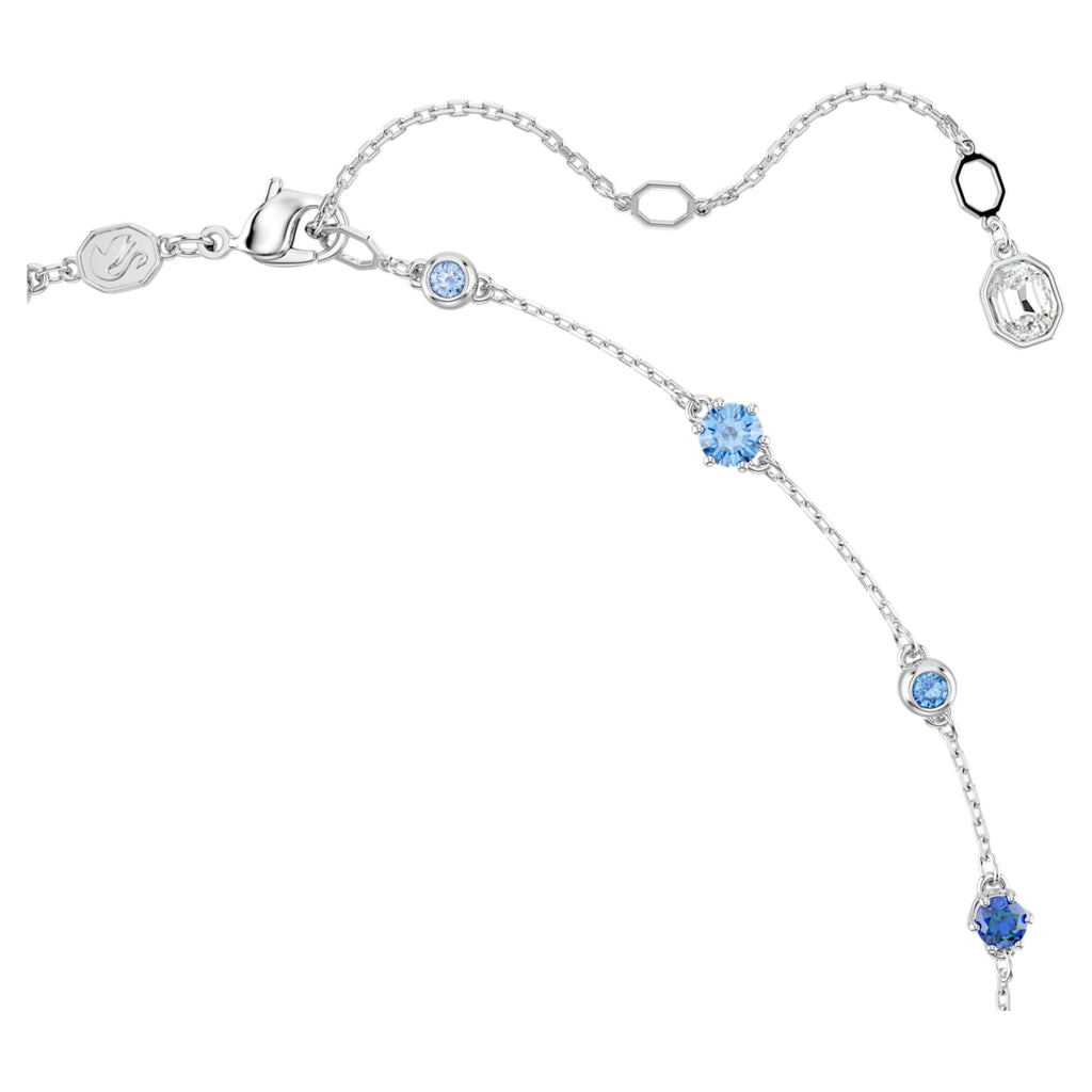Swarovski Constella necklace Mixed cuts, Blue, Rhodium plated