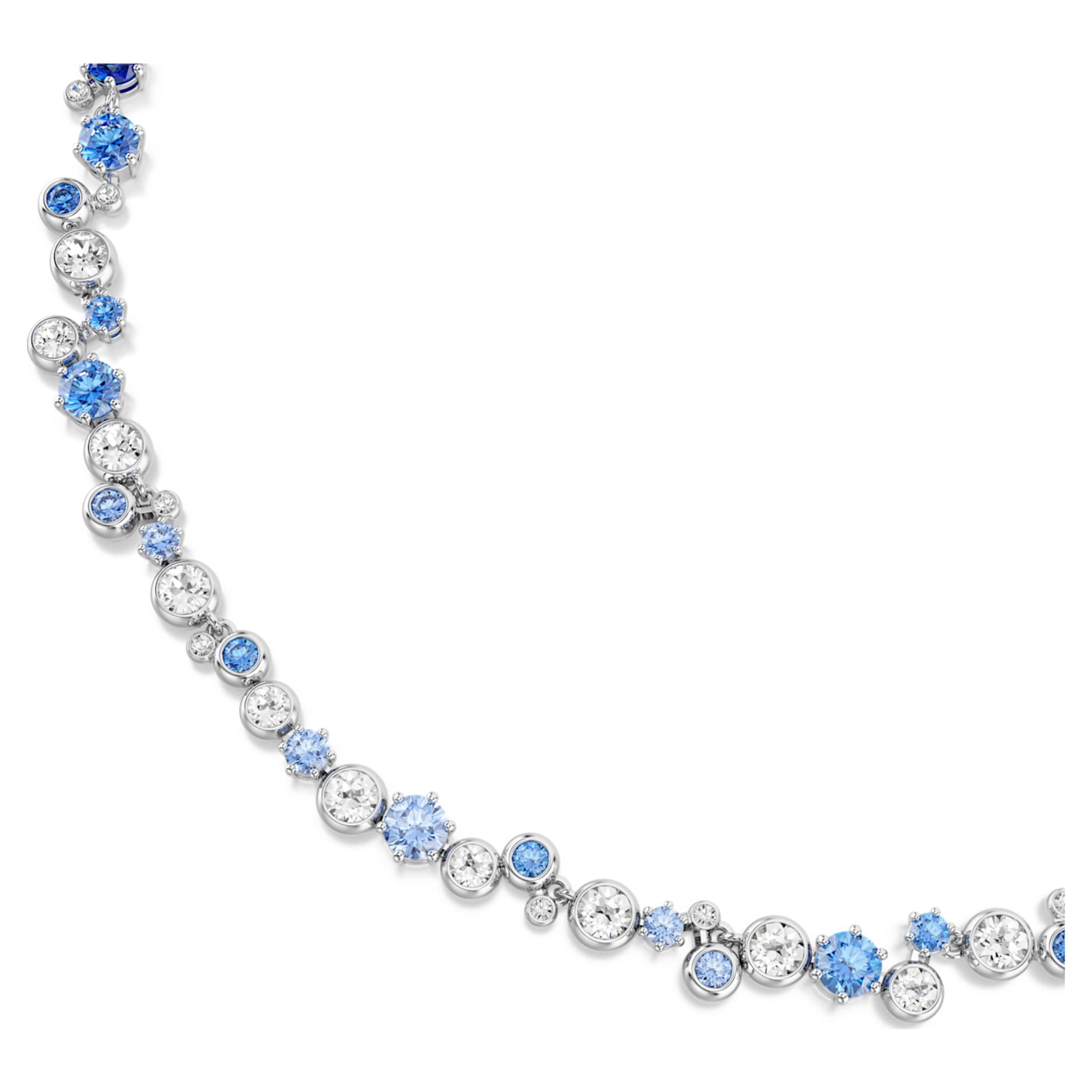 Swarovski Constella necklace Mixed cuts, Blue, Rhodium plated