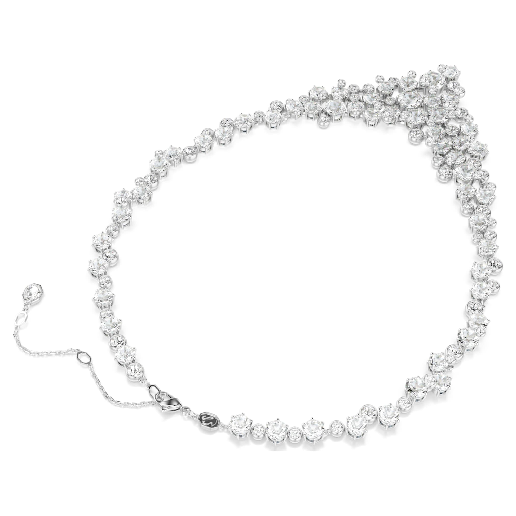 Swarovski Constella necklace Mixed cuts, Clasp, White, Rhodium plated